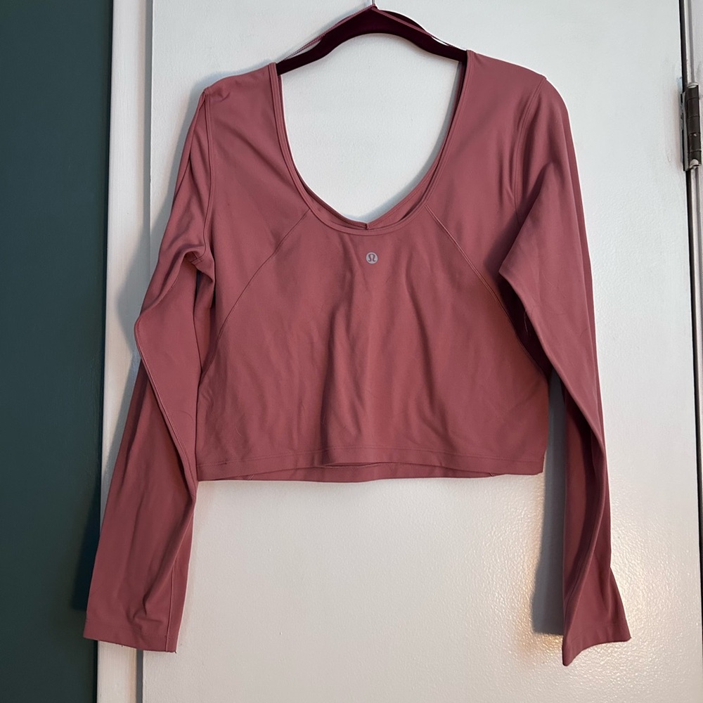 lululemon athletica Mauve Long Sleeve Crop Top